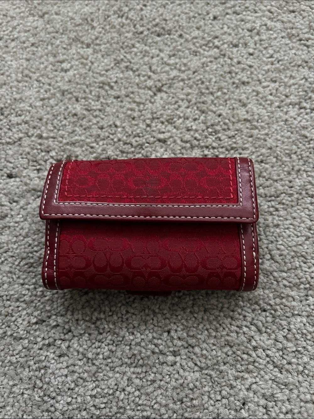 Coach Red Signature Buckle Continental Wallet - Picture 2 of 7